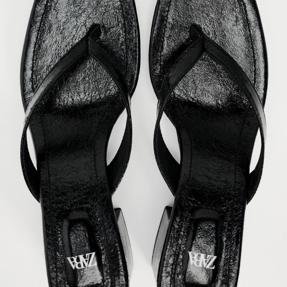 ZARA BLOCK HEEL SANDALS - Picture 2 of 2